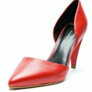 TROUVE red d'Orsay leather pumps